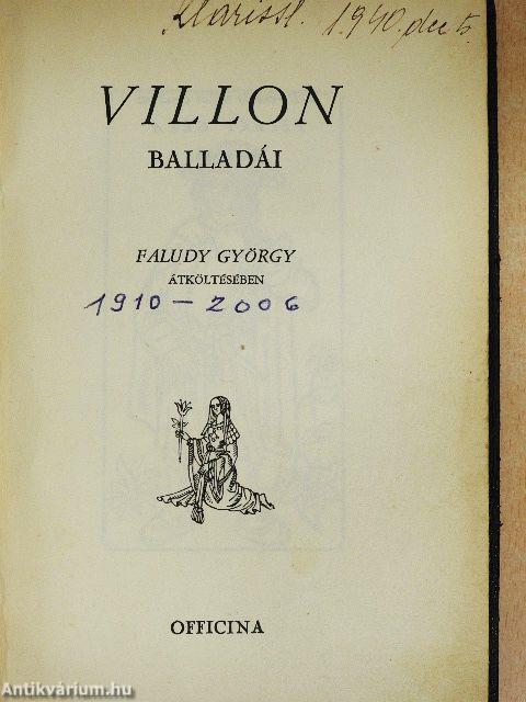 Villon balladái Faludy György átköltésében