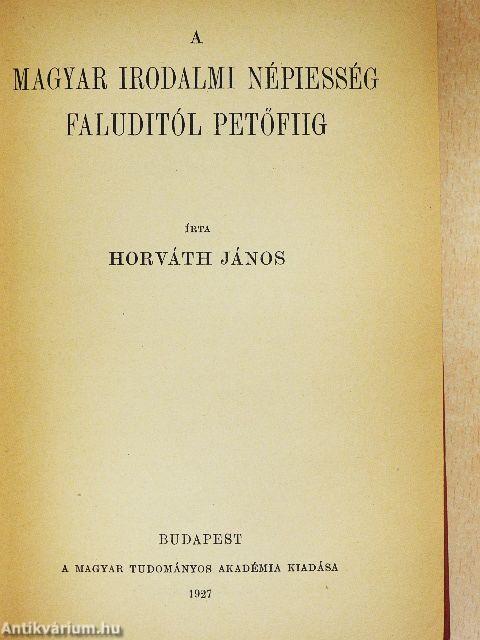 A magyar irodalmi népiesség Faluditól Petőfiig