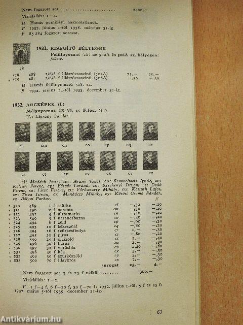 Magyar bélyegek árjegyzéke 1967