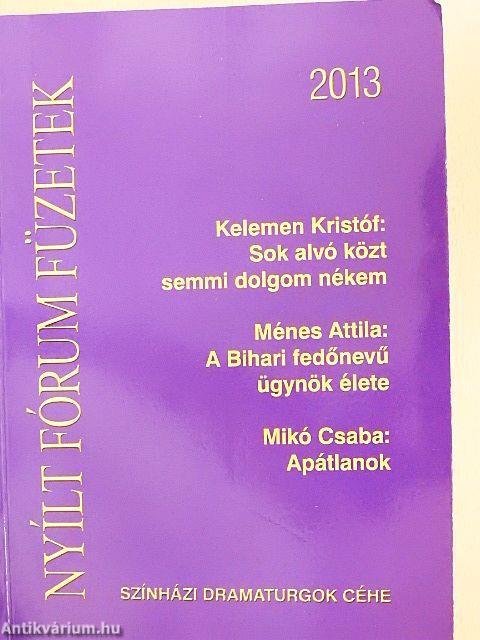 Nyílt Fórum Füzetek 2013