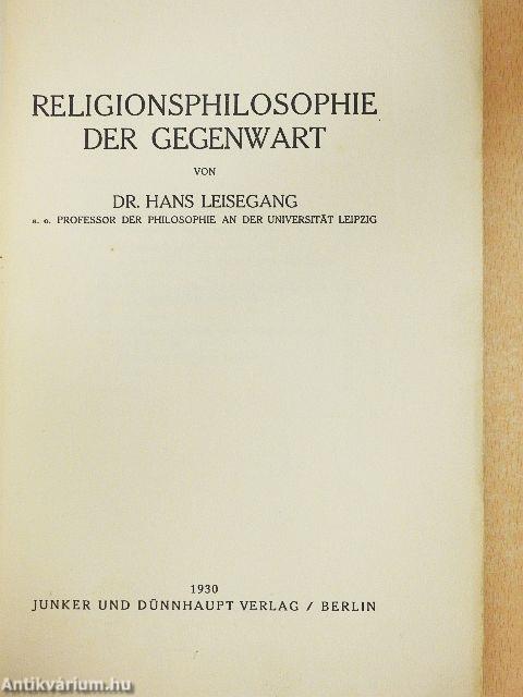 Religionsphilosophie der Gegenwart