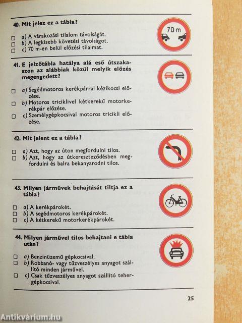 Gyakorló feladatok a közlekedési ismeretek tanulásához