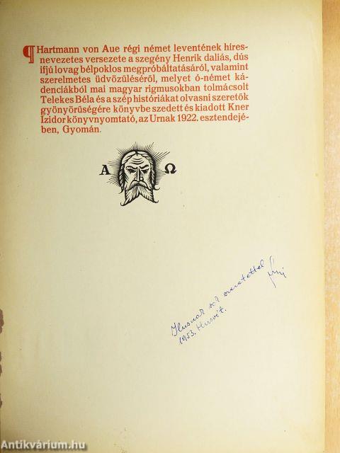 Hartmann von Aue híres-nevezetes versezete