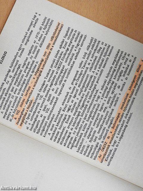 Az ipari szövetkezetek VII. ötéves tervidőszaki műszaki fejlesztési célkitűzései