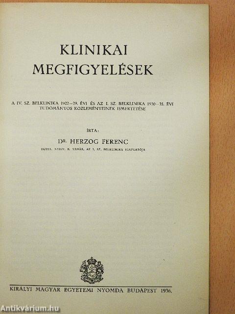 Klinikai megfigyelések