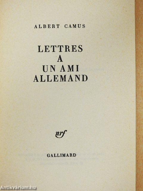 Lettres á un ami allemand