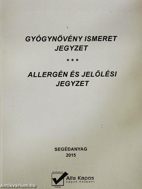 Gyógynövény ismeret jegyzet