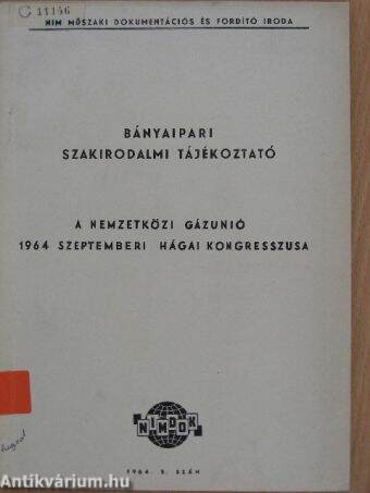 A Nemzetközi Gázunió 1964 szeptemberi Hágai Kongresszusa