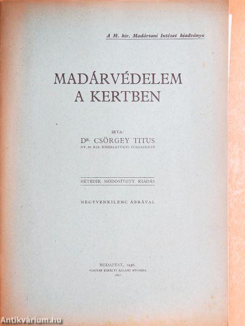 Madárvédelem a kertben