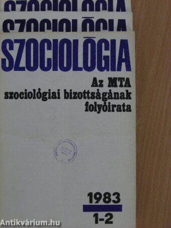 Szociológia 1983. január-december