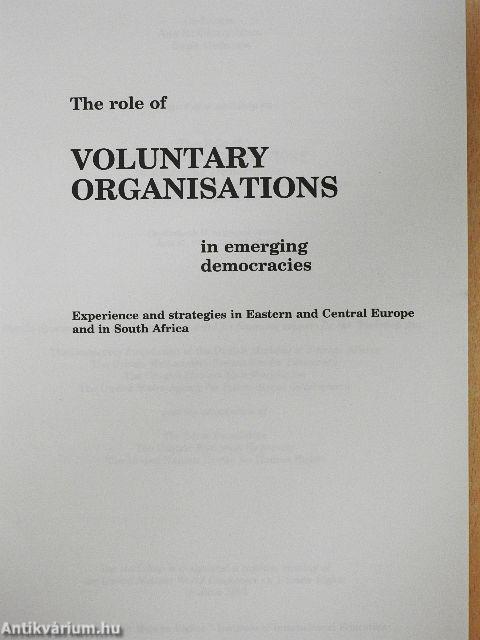 The role of Voluntary Organisations in emerging democracies