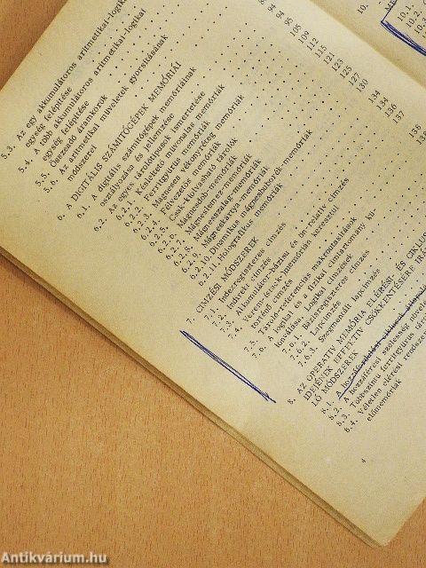 A digitális számítógépek rendszertechnikai felépítése