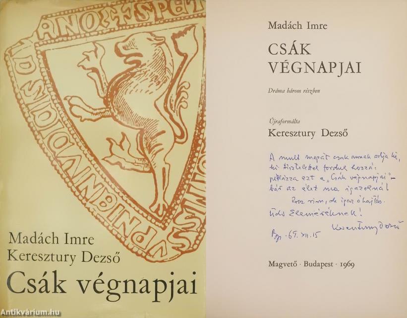 Csák végnapjai (dedikált példány)