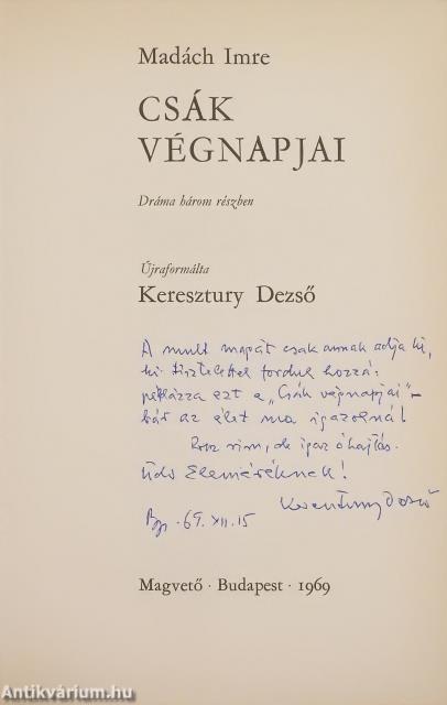 Csák végnapjai (dedikált példány)