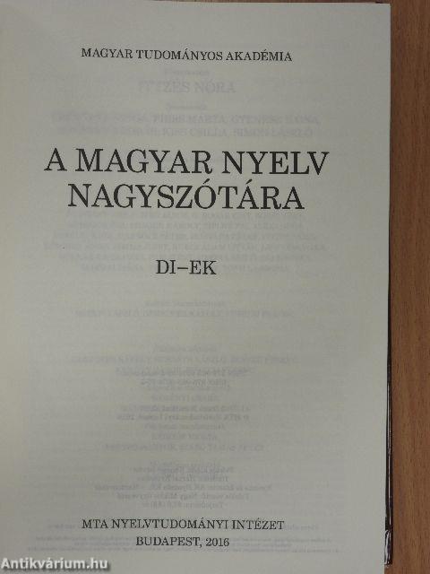 A magyar nyelv nagyszótára VI.