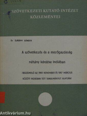 A szövetkezés és a mezőgazdaság néhány kérdése Indiában