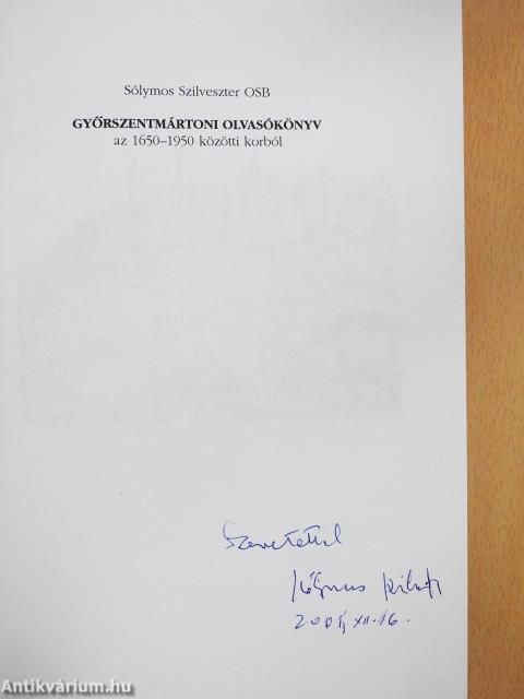 Győrszentmártoni olvasókönyv (dedikált példány)