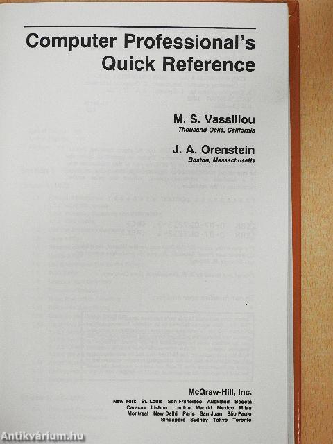 Computer Professional's Quick Reference