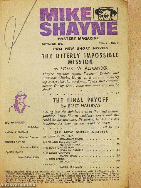 Mike Shayne Mystery Magazine November 1967