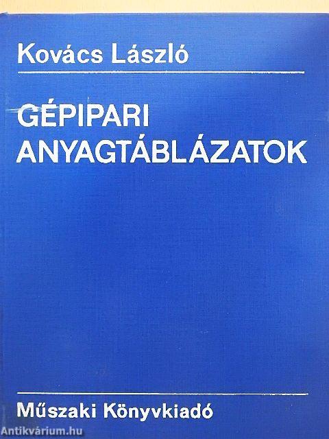 Gépipari anyagtáblázatok