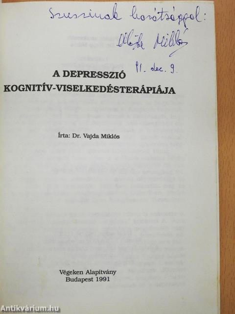 A depresszió kognitív-viselkedésterápiája (dedikált példány)