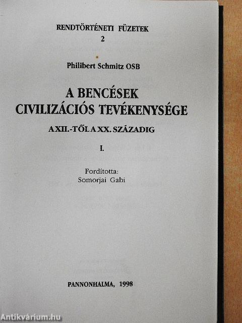 A bencések civilizációs tevékenysége I.