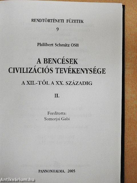 A bencések civilizációs tevékenysége II.