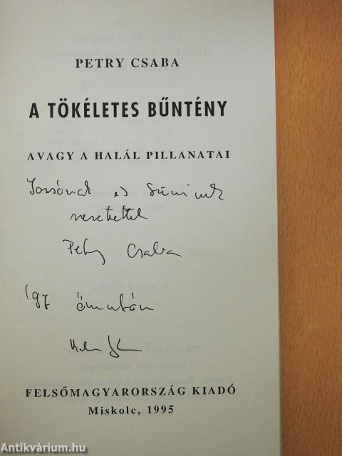 A tökéletes bűntény (dedikált példány)