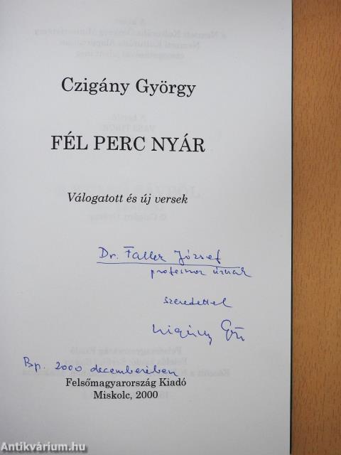 Fél perc nyár (dedikált példány)