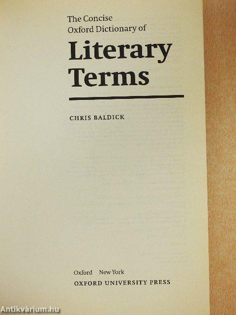 The Concise Oxford Dictionary of Literary Terms