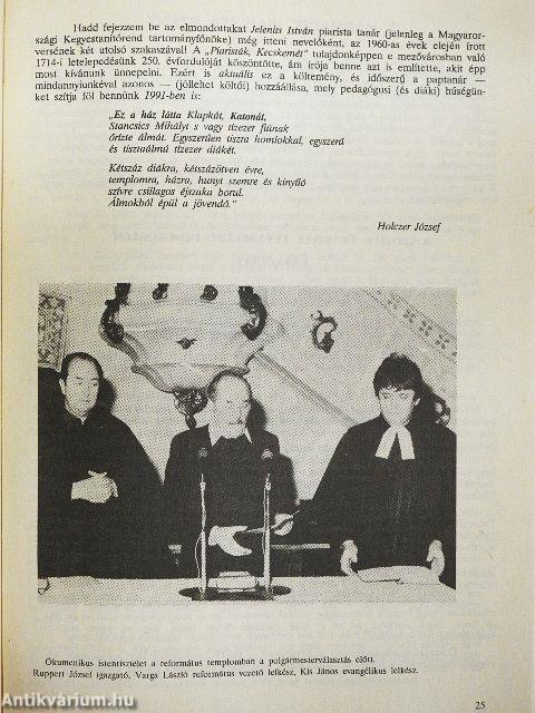 A kecskeméti Piarista Gimnázium évkönyve 1990/91