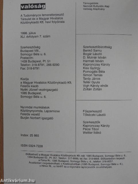 Valóság 1998. július