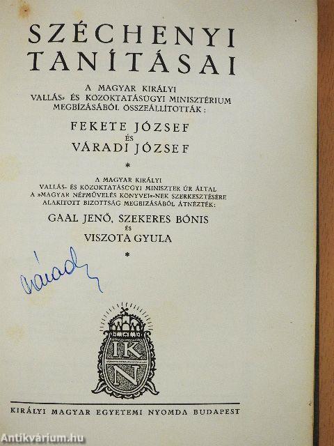 Széchenyi tanításai