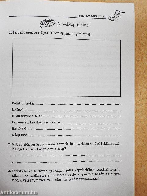 Számítástechnika VI. munkafüzet