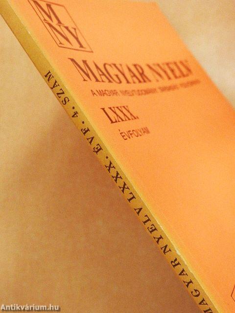 Magyar Nyelv 1984/4.