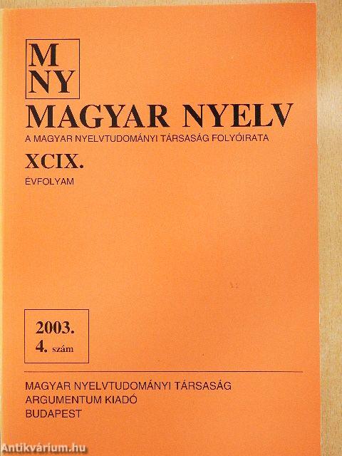 Magyar Nyelv 2003. december