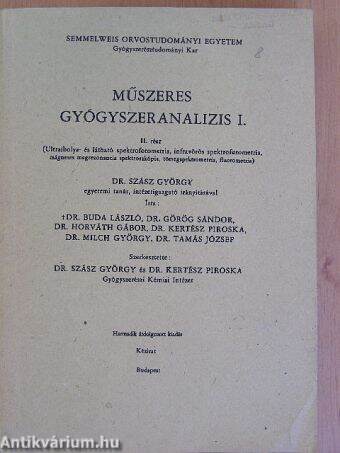 Műszeres gyógyszeranalízis I/II.