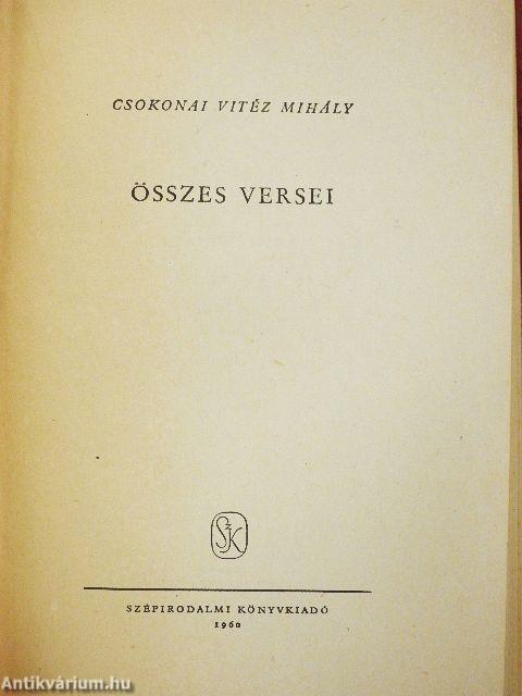 Csokonai Vitéz Mihály összes versei I-II.