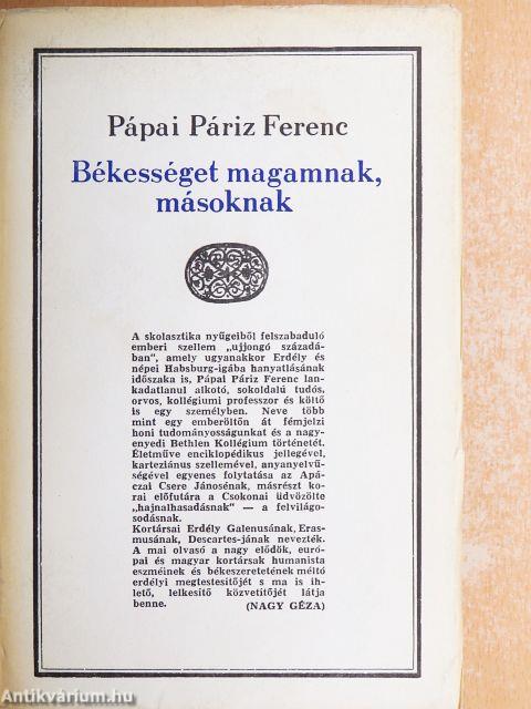 Békességet magamnak, másoknak