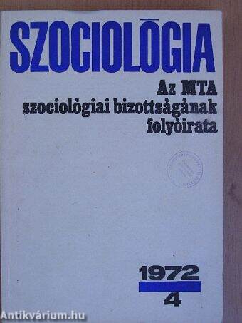 Szociológia 1972/4.