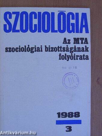 Szociológia 1988/3.