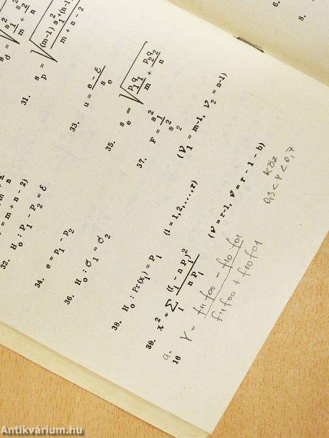 Általános statisztikai képletgyűjtemény és táblázatok