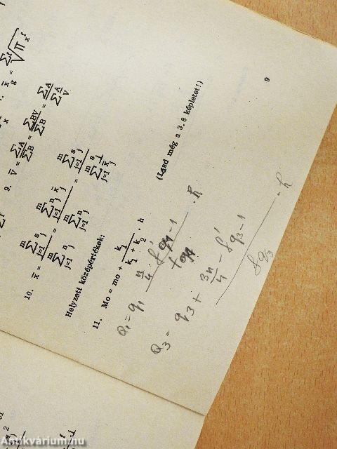 Általános statisztikai képletgyűjtemény és táblázatok