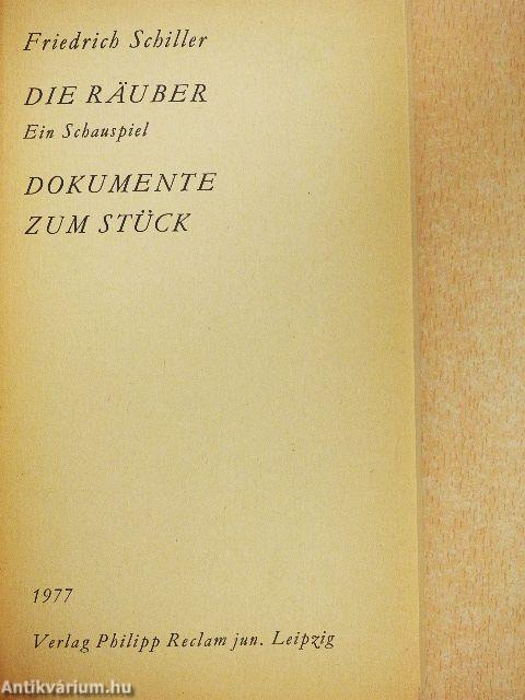 Die Räuber/Dokumente zum Stück