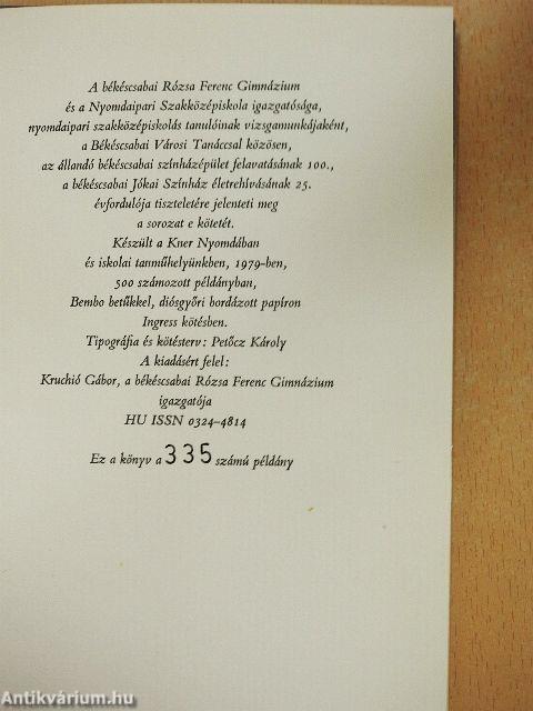 Hét évtized a békéscsabai színészet múltjából