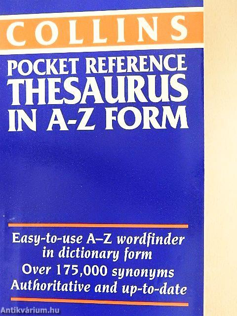 Collins Pocket Reference Thesaurus in A-Z form
