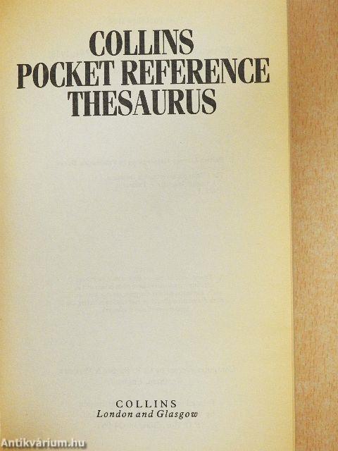 Collins Pocket Reference Thesaurus in A-Z form