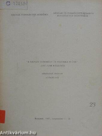 "A szovjet tudomány és technika 50 éve" jubileumi kiállítás alkalmával rendezett előadások 23.