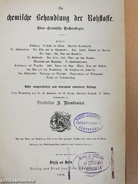 Die chemische Behandlung der Rohstoffe (gótbetűs)