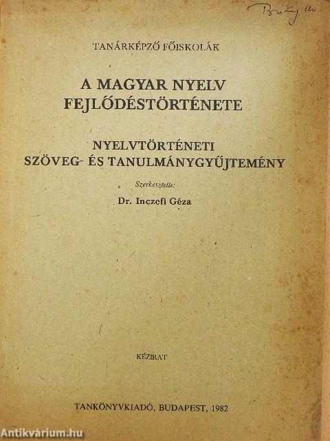 A magyar nyelv fejlődéstörténete